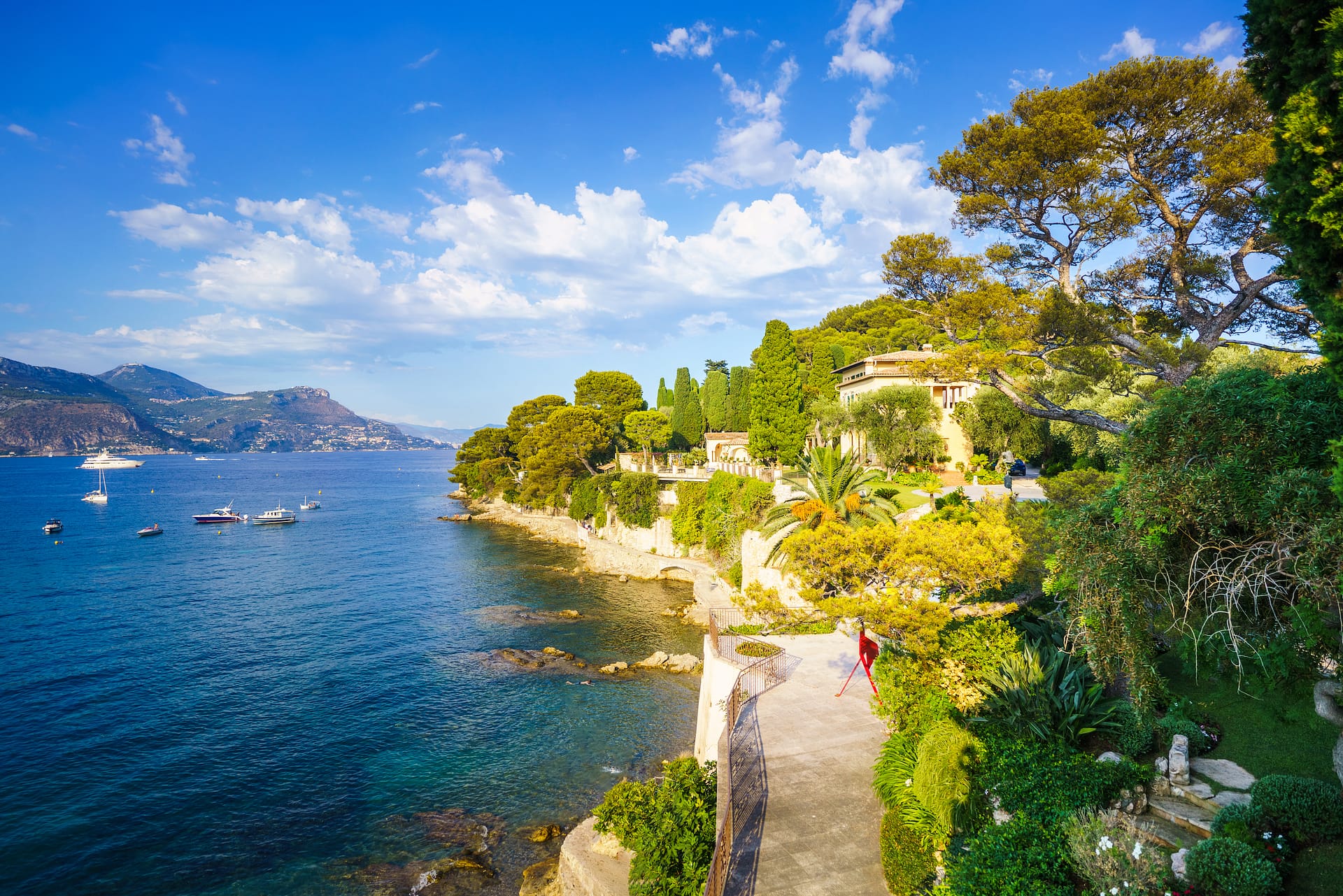 Villas of Cap Ferrat explored from a luxury yacht charter in french Riviera