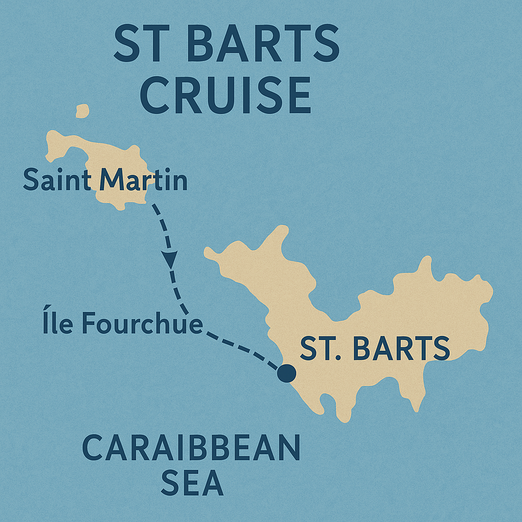 St. Barts itinerary map